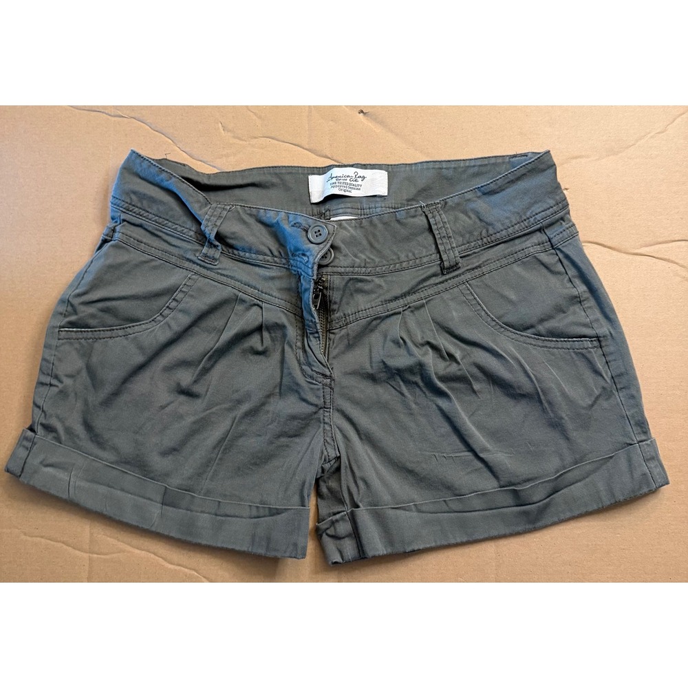 American Rag Cie Womens Olive Green Utility Cuffed Shorts Size 5 Stretch Cotton